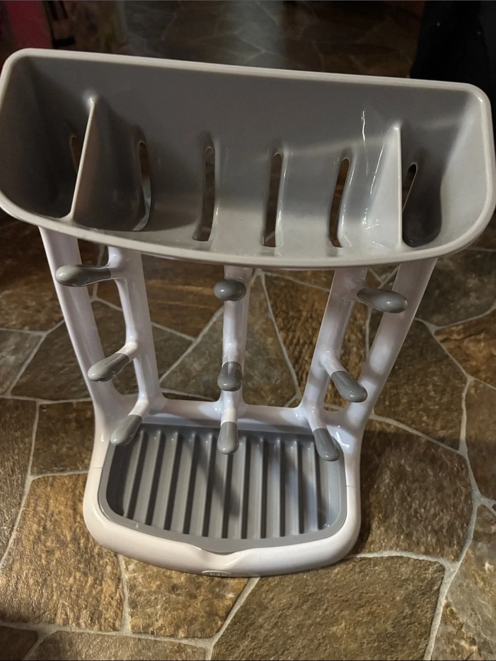 Oxo Gray Baby Bottle Drying Rack with Pegs